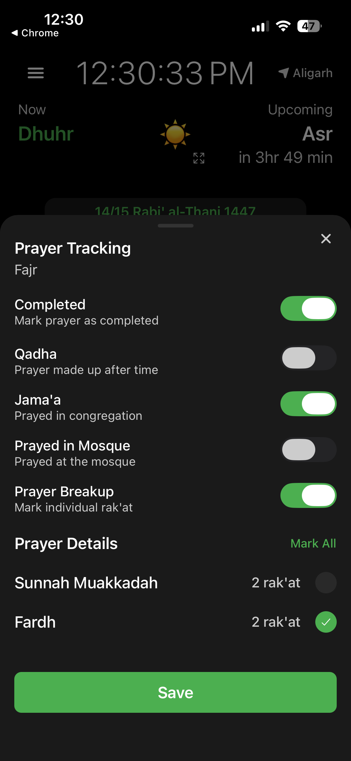 Prayer Tracking